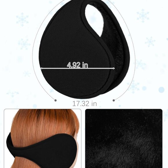 Winter Hat Scarf Gloves and Ear Warmer, Warm Knit Beanie Hat Touch Screen Gloves - Picture 5 of 7